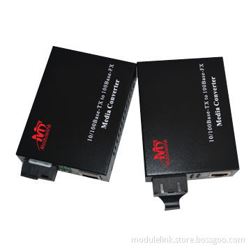 10/100M Fiber Media Converter, Dual-fiber Single-mode 25km/SC/FP 1310nm/External Power (DC 5V, 1A)